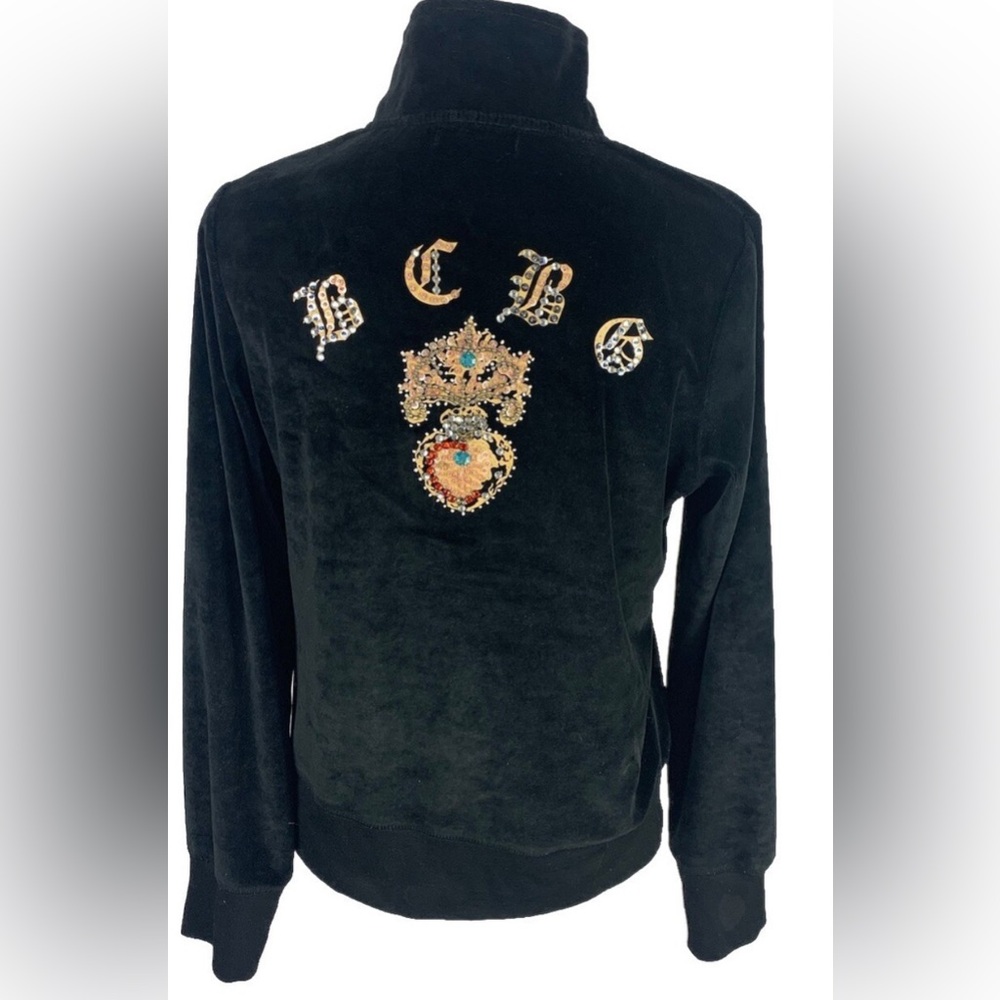 Women’s Black BCBG Velour Track Jacket
